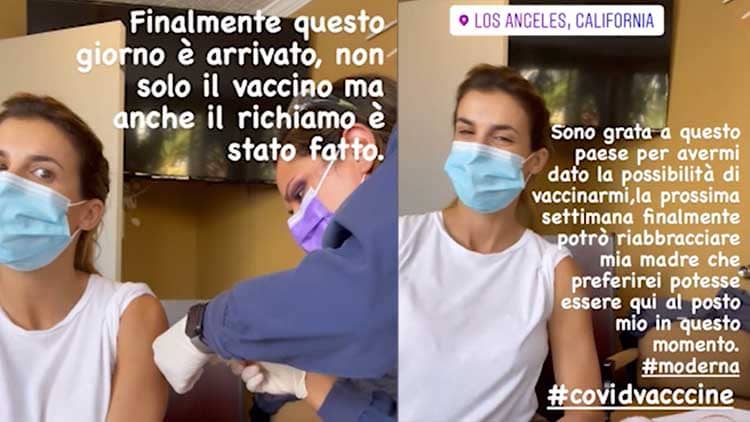 Elisabetta Canalis si vaccina
