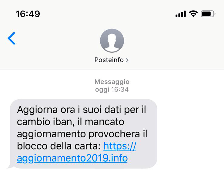 esempio phishing  poste