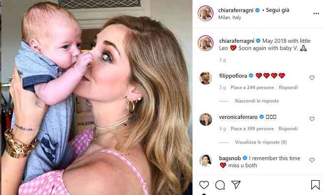 Chiara Ferragni, vicina al parto, posta un ricordo dolcissimo su IG