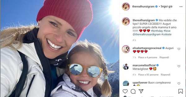 Michelle Hunziker, gli auguri alla figlia Celeste "Ha una grinta mai vista!!!"