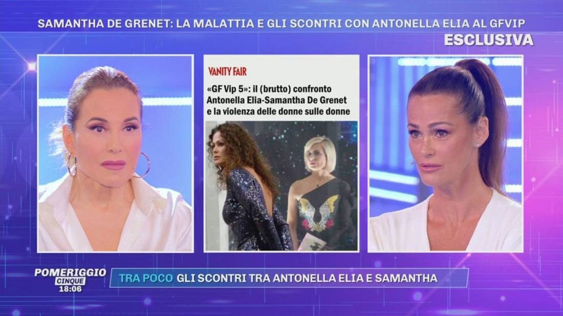 Pomeriggio 5, Samantha De Grenet "Non ci siamo chiarite, non ci salutiamo e..."