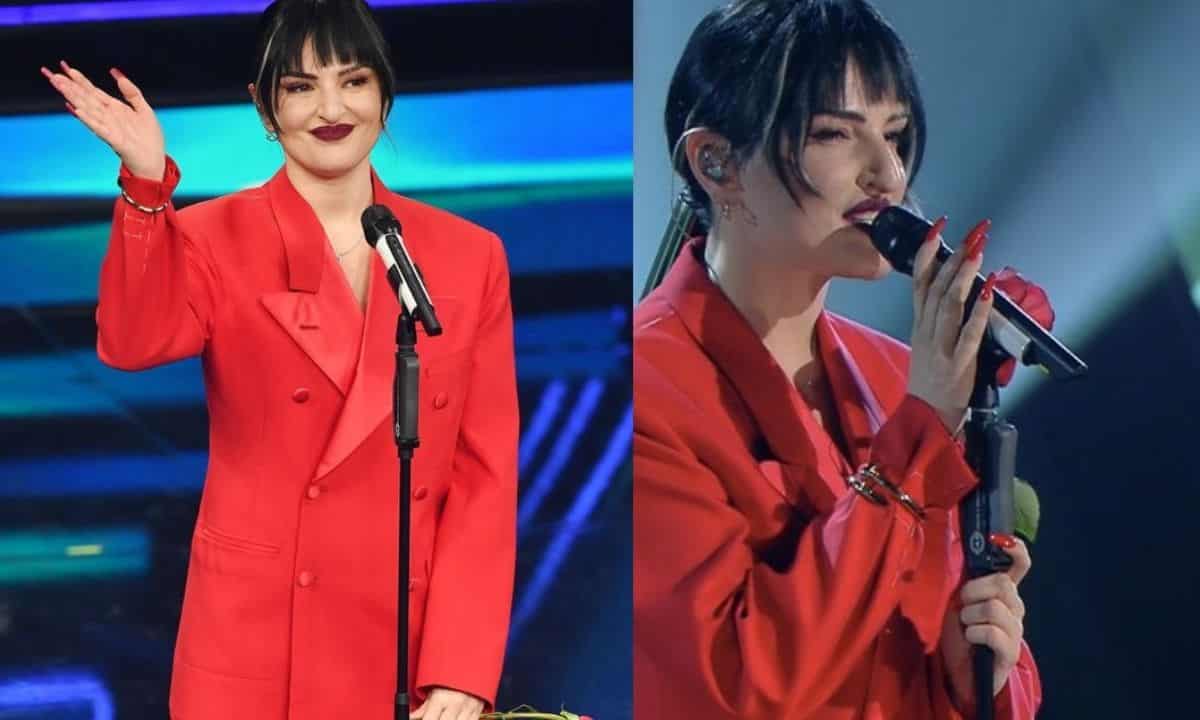 Arisa Sanremo 2021 look stravagante acconciatura