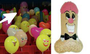 Sanremo palloncino pubblico forma pene
