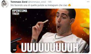 Tommaso Zorzi pulizie Instagram che ciao