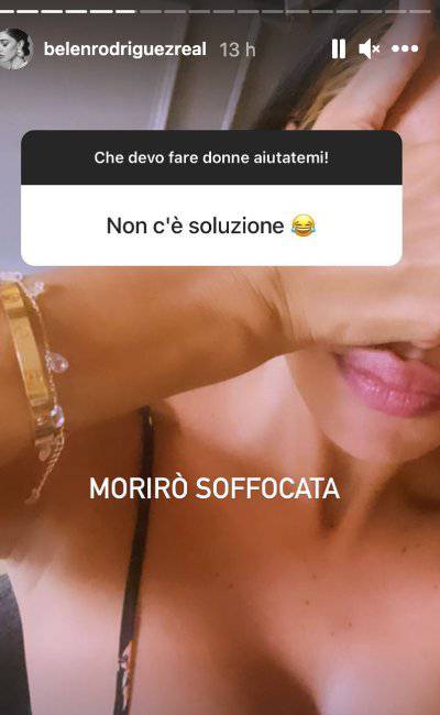 Belen Rodriguez la "richiesta d'aiuto" su Instagram: "Morirò soffocata"