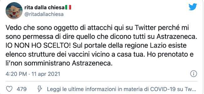 Rita Dalla Chiesa si difende per l'accaduto e dichiara "Lo dicono tutti"