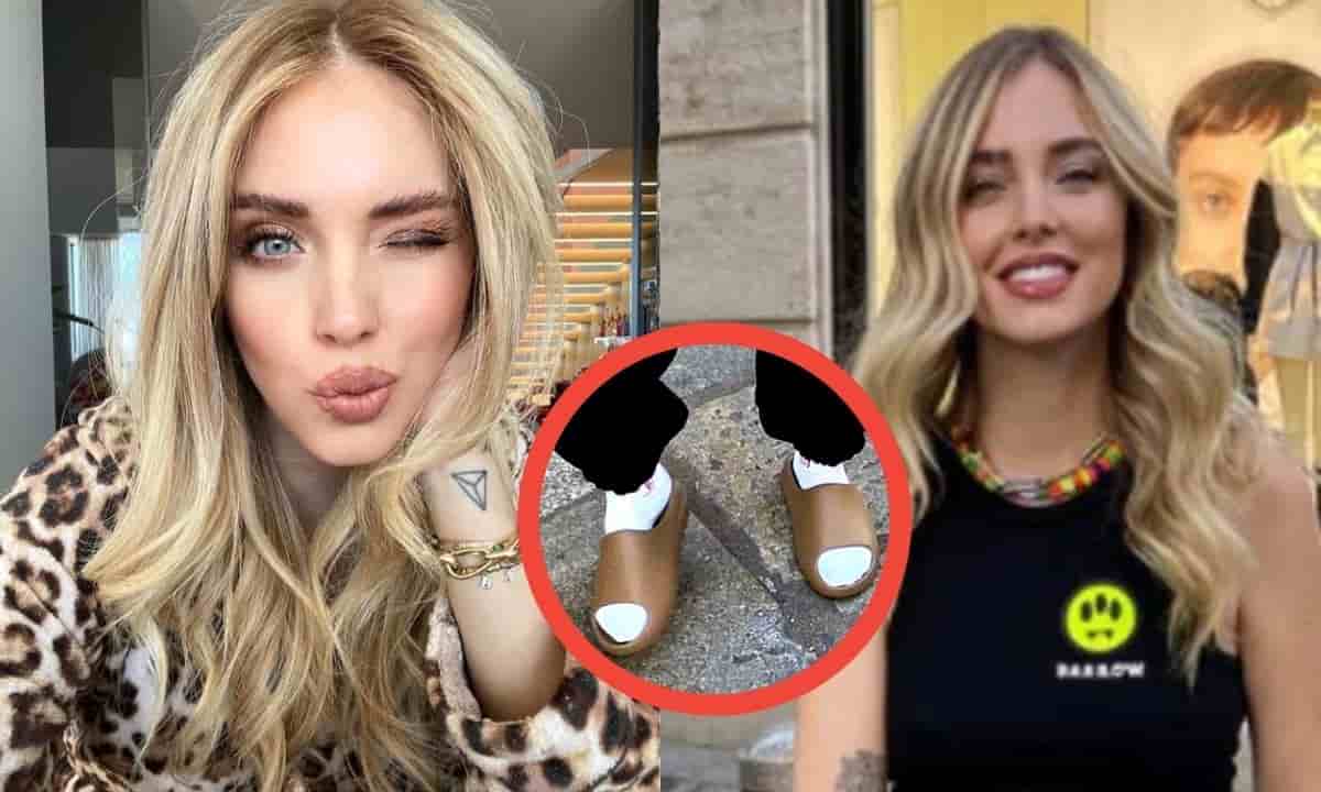 Chiara Ferragni nuova moda ciabatte calzini bianchi