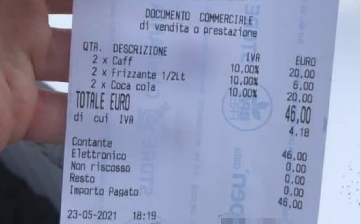 positano caffè dieci euro