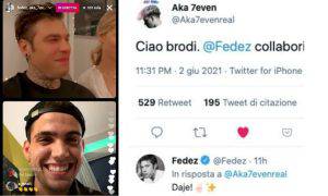 Fedez Aka7even videochiamata diretta ig scambia