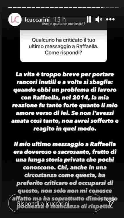Lorella Cuccarini risponde alle critiche per il post per Raffaella Carrà