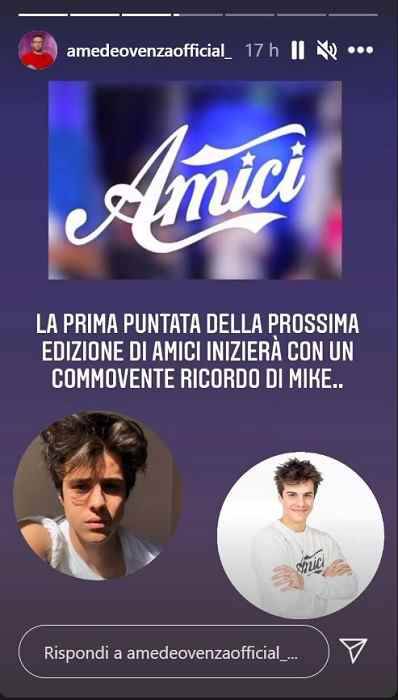 Nella prima puntata di Amici ci sarà una dedica per Michele Merlo?