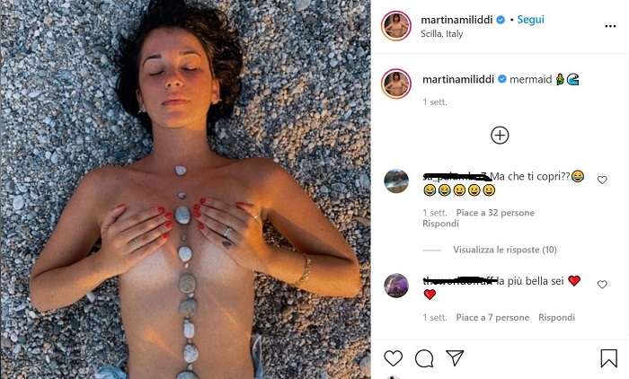 La ballerina Martina Miliddi ha pubblicato uno scatto senza veli su IG