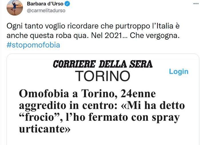 Barbara D'Urso contro l'omofobia