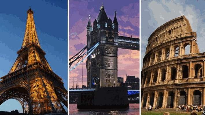 Test: quale città preferite tra Roma, Londra e Parigi?