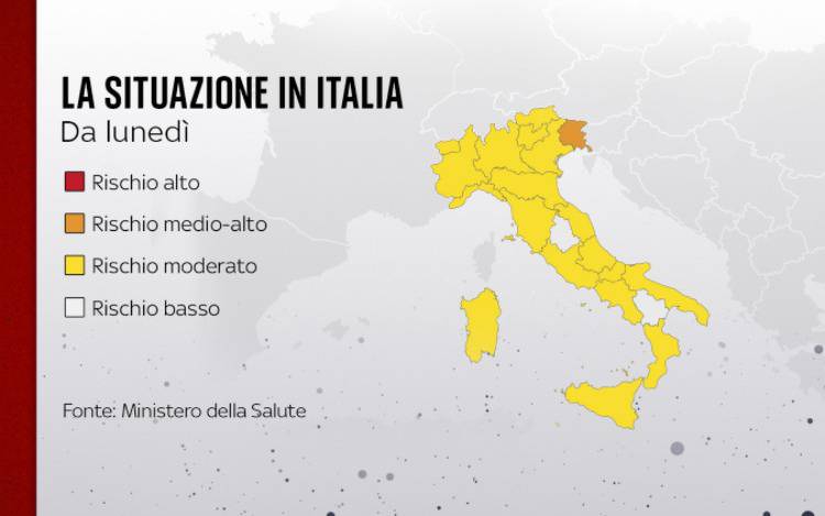 Verranno eliminati i colori delle regioni (tg24)