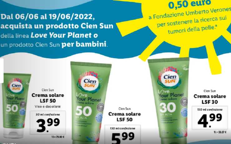 Lidl e le nuove creme solari