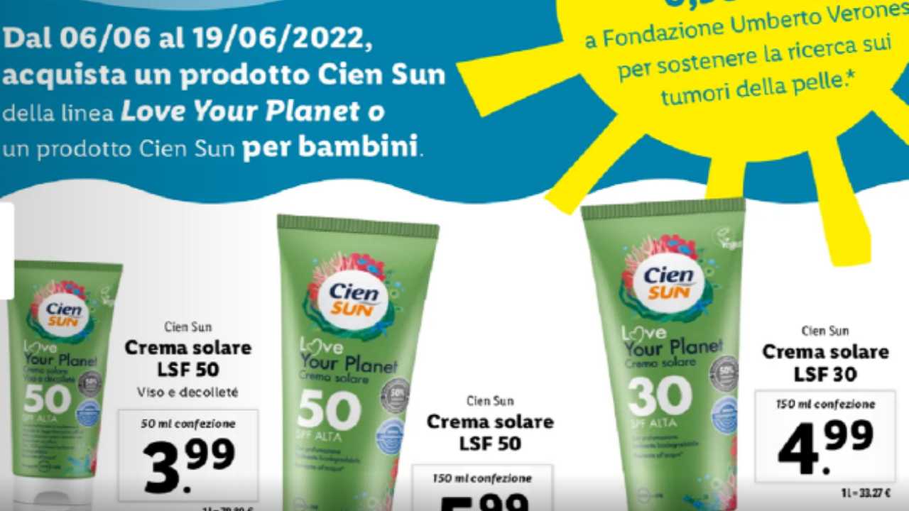 Lidl e le nuove creme solari