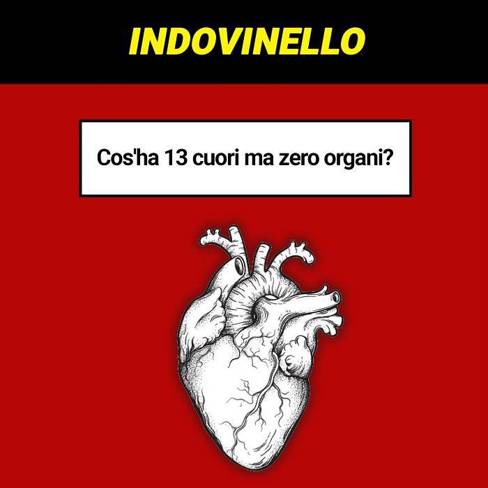 Test: cosa ha 13 cuori ma zero organi?