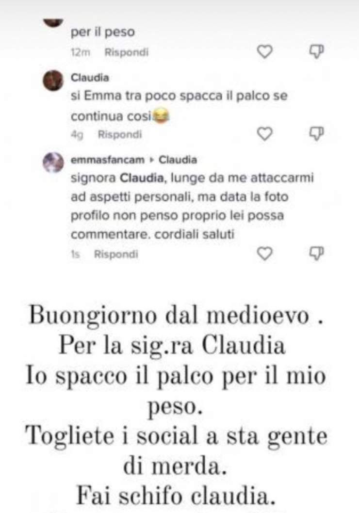 Emma Marrone, la risposta al body shaming