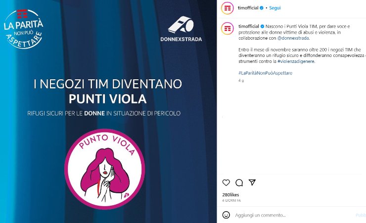 tim campagna contro la violenza sulle donne