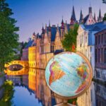 canale di Bruges e mappamondo