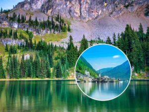 sfondo lago di San Vito e tondo con zoom lago